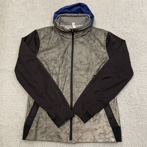 Lululemon Specular Reflective Hooded Jacket Mens Medium Silver Full Zip Running